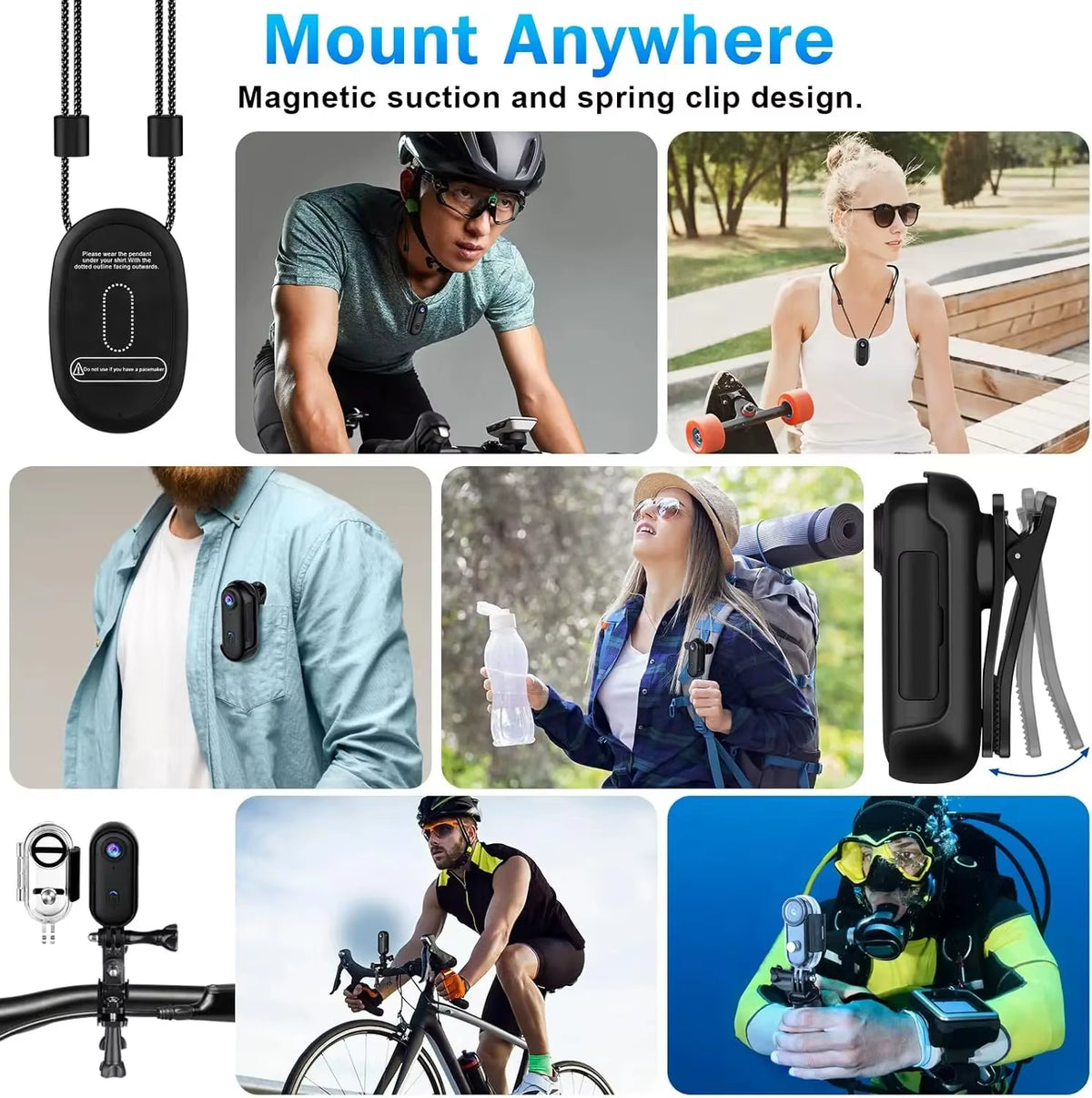 4K HD Motorcycle Mini Recorder Finger WIFI Action Camera Lightweight POV Motorcycle Road Sport Cam Bicycle Vlog Pet Body Camera